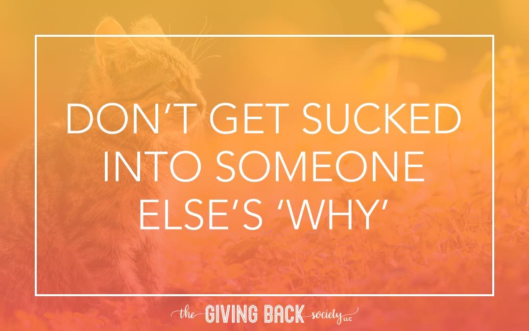 DON’T GET SUCKED INTO SOMEONE ELSE’S ‘WHY’